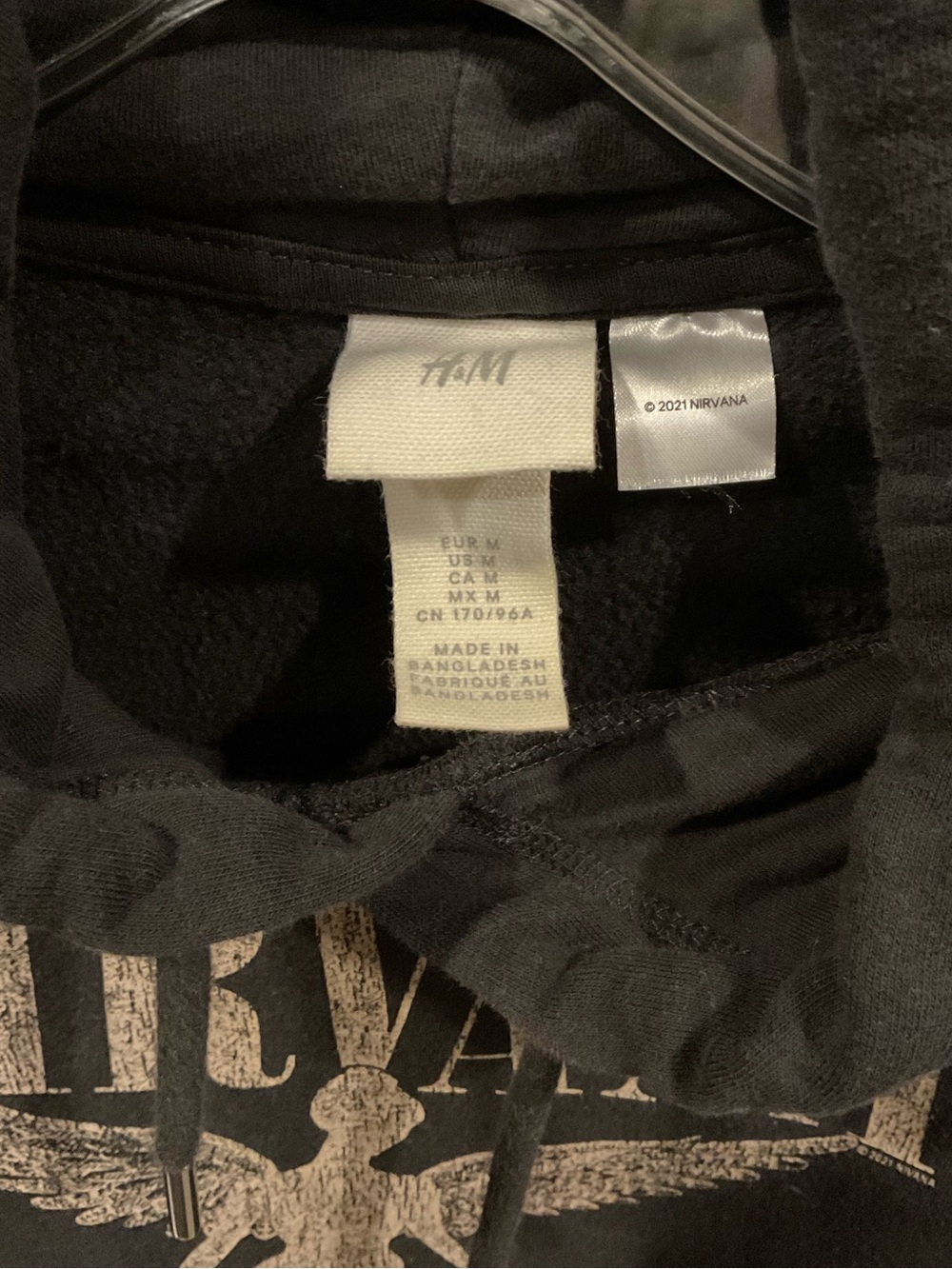 H&M NIRVANA Black Graphic Hoodie - Women’s Oversized Band Hoodie Medium - Picture 2 of 4